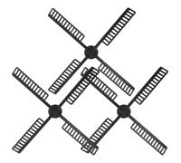 Tofficu Lot de 3 Sets de Pales Rotatives en Plastique pour Moulin à Vent Hollandais, Accessoires Étanches 41x41 Cm, Remplacement D'éolienne de Jardin Extérieur, Décorations pour Patio