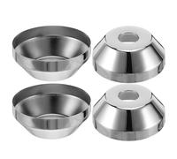 Tofficu Lot de 4 Cache-brides en Acier Inoxydable 78x30 Mm, Plaques Murales Décoratives pour Tuyaux D'eau, Cache-tuyaux Muraux Chromés Compatibles Vanne D'angle, pour Plomberie Salle