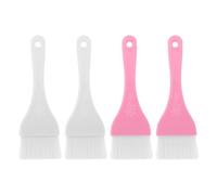 Tofficu Lot de 4 Grands Pinceaux de Maquillage Doux pour Masques Faciaux et Corporels 2 Blancs et 2 Roses Applicateurs Polyvalents pour Masque à L'argile et Poudre, Outils de Beauté