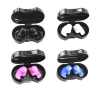 Tofficu Lot de 4 Paires de Bouchons D'oreilles Étanches en Silicone pour Natation, Garçon et Filles et Adultes, Design Spiralé, Couleurs Variées, Réutilisables et Confortables, Surf