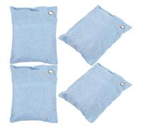 Tofficu Lot de 4 Paquet de Charbon de Bambou Activé Bleu, Absorbeurs D’odeurs ’humidité pour Maison, Voiture et Placard, Purificateurs D’air Naturels et Réutilisables, Déshumidificateurs