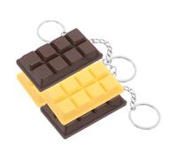 Tofficu Lot de 4 Porte-clés Chocolat Réalistes en Résine, Breloques pour Paquet à Dos et Garçon et Filles, Modèles Marron et Jaune, Accessoires Décoratifs Saint-valentin pour Femmes