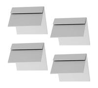 Tofficu Lot de 4 Porte-étiquettes de Bureau en Métal Argenté, Support de Table de L, Clip Porte-afficheur de Prix Stable et Flexible, pour Affichage de Menus et Prix en Boulangerie