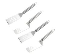 Tofficu Lot de 4 Spatules à Steak en Acier Inoxydable 2 Spatules Dentelées et Ustensiles Cuisine Multifonctions pour Griller Retourner et Couper Pelles à Pizza Maison Outils Solide