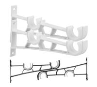 Tofficu Lot de 4 Supports Doubles en Alliage d'Aluminium pour Tringles à Rideaux, Fixations Latérales Adaptées aux Tringles Doubles, pour Bureaux et Chambres