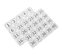 Tofficu Lot de 40 Étiquettes Autocollantes Numérotées en Pvc Transparent 5 Cm, Auto-adhésives pour Classement, Organisation de Bureau et Gestion de Stock, Chiffres Visibles et Solide