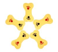 Tofficu Lot de 5 Jouets Sonores pour Chien en Plastique Souple, Forme Os et Empreinte, Anti-Stress et Éducatif, Adapté au Bain et à la Dentition des Chiots, Couleur Multicolore