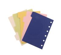 Tofficu Lot de 5 Mini Intercalaires à Onglets A7 pour Classeurs à Feuilles Mobiles, Séparateurs de Page en Papier Résistant, Marque-pages Colorés pour Organisation Bureau et