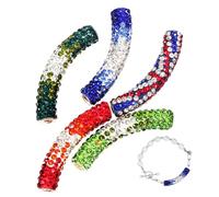 Tofficu Lot de 5 Perles Strass Émail Multicolores pour Bracelet Collier Diy, Accessoires Artisanat Bijou, Création Personnalisée, Usage Polyvalent, Fabrication Bijoux Couleur Aléatoire