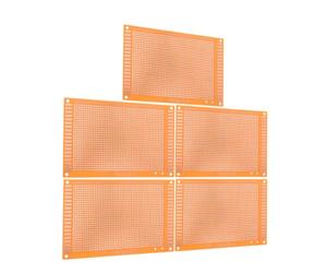 Tofficu Lot de 5 Plaques Perforées en Laiton pour Prototypage Électronique, Circuit Imprimé Simple Face Trous Multiples, pour Bancs D'essai et Expérimentations