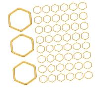 Tofficu Lot De 50 Breloques Hexagonales Pendentifs Cuivre Doré 12mm Bijoux Diy Artisanat Pour Création Bracelet Collier Femme Accessoire Fait Main