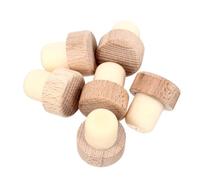 Tofficu Lot de 6 Bouchons Réutilisables en Bois pour Bouteilles de Vin et Whisky, Fermeture Hermétique, Matériau Polymère de Hêtre, Usage Domestique