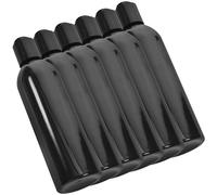 Tofficu Lot de 6 Flacons de Voyage Portables 250 Ml Bouchon Pression Étanche, Bouteilles Vides en Pet Réutilisables pour Shampoing, Lotion et Gel - Noir Compact pour Voyage