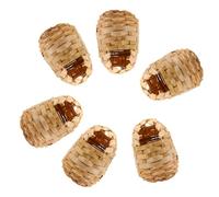 Tofficu Lot de 6 Maisons Oiseaux Tissées la Main en Bambou Crochets, Abris Extérieurs pour Oiselles Sauvages, Décoration Artisanale pour Jardin et Véranda