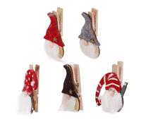 Tofficu Lot de 9 Pinces Décoratives de Noël en Bois Père Noël Clips de Fête pour Photos et Mémos Accessoires Décoratifs Décoration Intérieure Festive Style Aléatoire