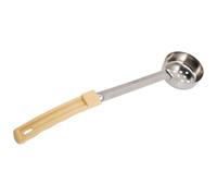 Tofficu Louche à Sauce à Pizza Doseuse en Acier Inoxydable 3 Oz Manche Jaune Ergonomique, Cuillère de Portion pour Contrôle Précis des Sauces, Ustensile Cuisine Polyvalent pour Restaurant