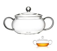 Tofficu Marmite en Verre 1400Ml avec Couvercle pour Cuisson sur Plaque Électrique, Casserole Transparente Résistante à la Chaleur, pour Soupes, Bouillons et Nouilles, Ustensile Cuisine