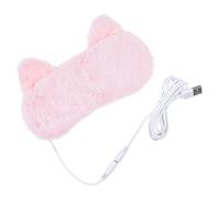 Tofficu Masque Chauffant Oculaire USB 3d de Chat Rose, Cache-yeux de Sommeil Thermique Chauffage Constant, Accessoire de Détente pour Soulager la Fatigue Oculaire et Usage Beauté