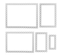Tofficu Matrices de Découpe Artisanale Rectangulaires en Métal 5 Pièces, Pochoirs Gaufrage pour Scrapbooking Diy, Cadres Dentelle pour Fabrication Cartes, Découpe Précise Papier et Tissus
