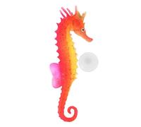 Tofficu Modèle de Simulation D'hippocampe Fluorescent en Plastique Rouge, Décoration D'aquarium Facile à Nettoyer pour Agencement de Bassin à Poissons