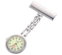 Tofficu Montre de Poche D'infirmière à Quartz Lumineuse, Clip Argenté | Verre Miroir, Alliage et Quartz, Style Simple Chic Pratique, pour Médecins et Infirmières