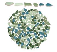 Tofficu Morceaux de Céramique Irréguliers Tuiles Émaillées Vertes Mélangées pour Bricolage DIY Tesselles Durables pour Décoration Maison Salle de Bain et Jardin