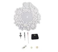 Tofficu Moule Horloge DIY Époxy avec Décor Floral Grand Format Résistant et Facile à Nettoyer Kit Complet avec Mécanisme pour Personnalisées