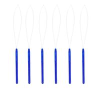 Tofficu Outil D'extension de Micro-cheveux 10 Pièces, Crochet à Boucle Plastique Bleu, Accessoire Léger et Antidérapant pour Pose D’extensions Capillaires Naturel et Synthétique, Outil