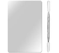 Tofficu Palette de Maquillage Professionnel Spécificité en Acier Inoxydable avec Spatule Argentée avec pour Appliquer et Mélanger Pigments, pour Mélange de Fond de Teint et Ombres à Paupières