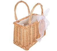 Tofficu Panier Osier Rectangulaire avec Doublure et Ruban Sac Tressé Élégant et Polyvalent pour Rangement et Protection des Objets Style Bohème Plusieurs styles