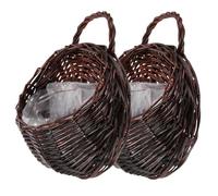 Tofficu Panier suspendu mural en osier pour plantes et fleurs décoratives Idéal pour la cuisine, le salon et la salle de bain 9,05 x 7,08 x 3,54 pouces