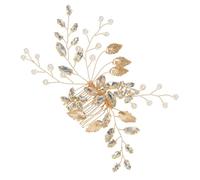 Tofficu Peigne Cheveux Accessoire Élégant Mariage en Alliage de Zinc Cristaux Bleus et Perles pour Coiffure de Mariée, pour Soirées et Séances Photo