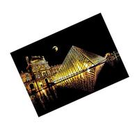 Tofficu Peinture à Gratter pour Garçon et Filles et Adultes, Kit Créatif DIY 40,5 X 28,5 Cm Scène Nocturne du Louvre, Papier à Gratter Couleur, Jeu Artistique Éducatif pour Loisirs