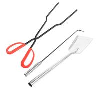 Tofficu Pelle à Cendres Petite Taille, Pinces à Tisonnier et Crochet à Feu, Outils Résistants pour Poêle à Charbon et Barbecue, Usage Jardin Cuisine
