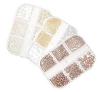 Tofficu Perles pour Nail Art en Métal Demi-sphère, Coffret de 3 Pièces Mélangées, Accessoires Manucure Diy, Décorations D’ongles Charme et Breloques pour Ongles, Style Plusieurs styles