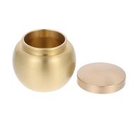 Tofficu Petite Urne Funéraire Ronde en Cuivre Doré pour Cendres | Format Miniature, Style Simple Décoratif, Usage Portable, Stockage des Cendres D’animaux