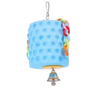 Tofficu Pierre à Mâcher pour Oiseaux Clochette, en Pierre de Calcium Bleue pour Perroquets et Perruches, Meule à Bec Naturelle, Stimulation et Santé, Accessoire Suspendu pour Cage