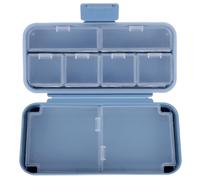 Tofficu Pilulier Portable Grand Format Bleu, Boîtier en Polypropylène Résistant à L'usure, Organiseur de Remède Multi-compartiments pour Voyage et Usage Quotidien, Rangement Compact
