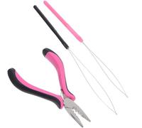 Tofficu Pince à Extensions de Cheveux Multifonction pour Pose et Retrait des Micro-Anneaux Lot de 3, Métal et Plastique pour Usage Professionnel