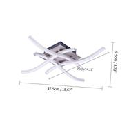 Tofficu Plafonnier LED Moderne Quatre Bras Ondulés Design Créatif Éclairage Plafond Salon Luminaire Lumière Blanche