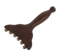 Tofficu Planche de Massage Gua Sha Bois à Queue de Poisson Outil Facial Bois et Laiton pour Massage et Soin du Visage