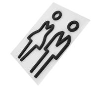 Tofficu Plaque de Signalisation Métallique pour Toilettes Panneau Murale de Salle de Bain Créatif et de Porte Wc Noir Identification Facile des