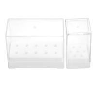 Tofficu Porte-forets pour Clous en Plastique Blanc, Support Pratique et Sécurisé à 7 et 10 Trous, Lot de 2 pour Rangement de Bits de Manucure