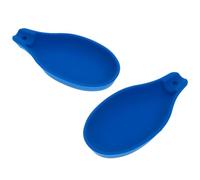 Tofficu Porte-Ustensiles Silicone Résistant, Lot de 2 Repose-Cuillères Bleus Larges, Gel de Silice Solide, Accessoires la Cuisine pour Cuillères et Couverts, Utilisation la Table ou Évier