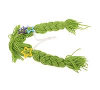 Tofficu Postiche pour Animaux de Compagnie Petite et Réutilisable en Fil Vert Tressé Style Queue de Cheval pour Costume de Chat Amusant Lors D'événements Cosplay