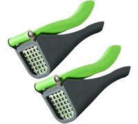Tofficu Presse-ail Manuel en Acier Inoxydable Lot de 2, Rouleau à Ail Ergonomique Cuisine, Machine à Purée D'ail Compacte et Légère, Outil Domestique Pratique pour Préparation Culinaire