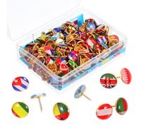 Tofficu Punaises Drapeaux Nationaux - 200 Pièces épingles Créatives pour Carte Tableau Liège Décoration Murale Accessoires Bureau Couleurs Assorties 1 00 Cm