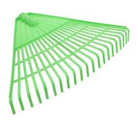 Tofficu Râteau de Jardin à 21 Dents en Polypropylène Vert, Outil Manuel Robuste pour Ramassage Feuilles Mortes, Désherbage et Ameublissement du Sol, pour Jardinage et Entretien Pelouse