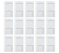 Tofficu Recharges pour Agenda A6 Bleu - 20 Feuilles de Calendrier Mensuel Non Datées Recto-verso - Papier à Dessin pour Classeur 6 Anneaux - Planificateur de Suivi Budgétaire