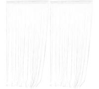 Tofficu Rideaux à Fils pour Portes Lot de 2 Blancs 2 M de Haut Rideaux Séparateurs Décoration Murale pour Couloir et Mariage